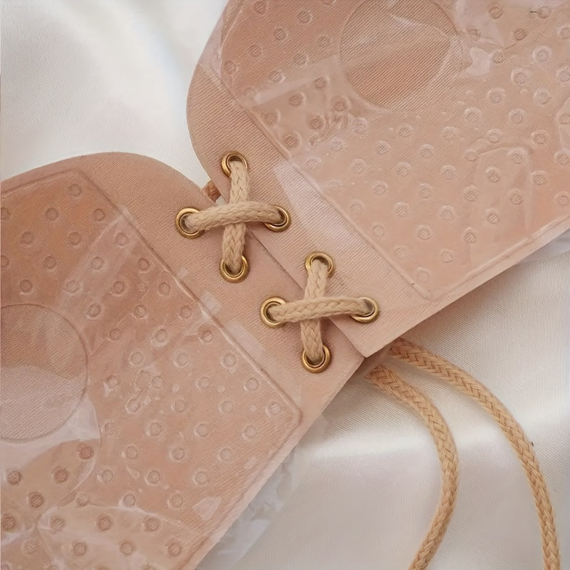 Durable Lace-Up Nipple Covers Invisible Backless Breast Pasties for Women