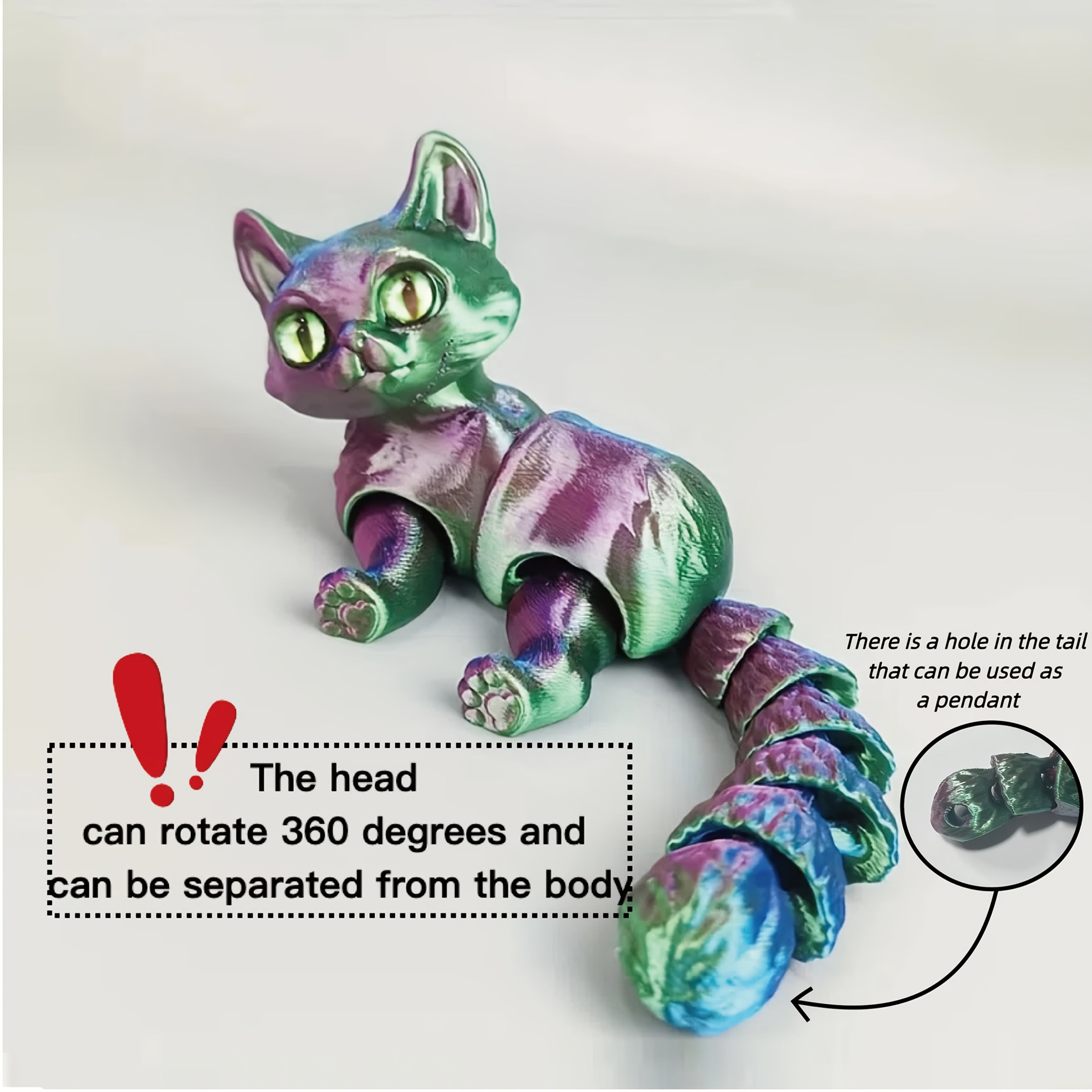 Fantasy Cat Figurine with Articulated Joints No Electricity Required Gift for Occasions