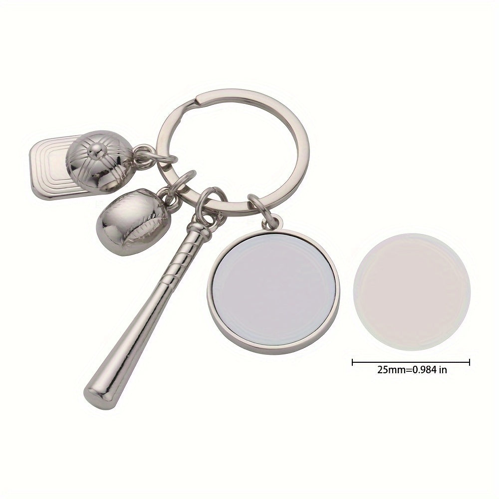 Set of 10 Sublimation Metal Keychains for Sports Fans Football Soccer Baseball Hockey Golf Personalize Backpacks