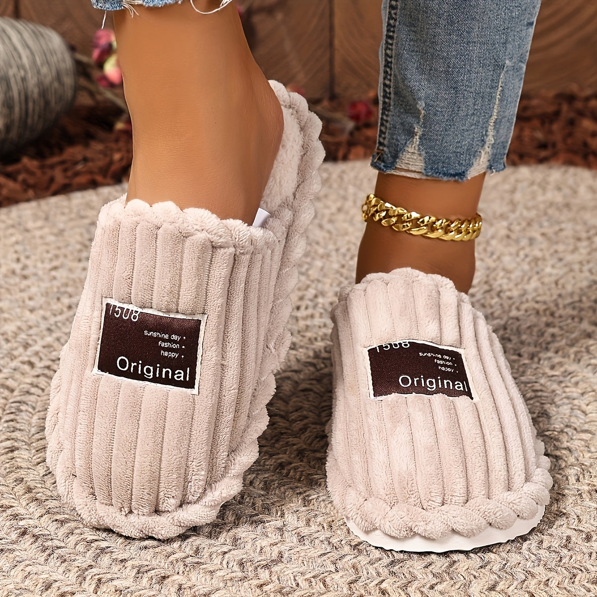 Ladies' Winter Home Slippers Soft Cotton Casual Shoes in 5 Colors