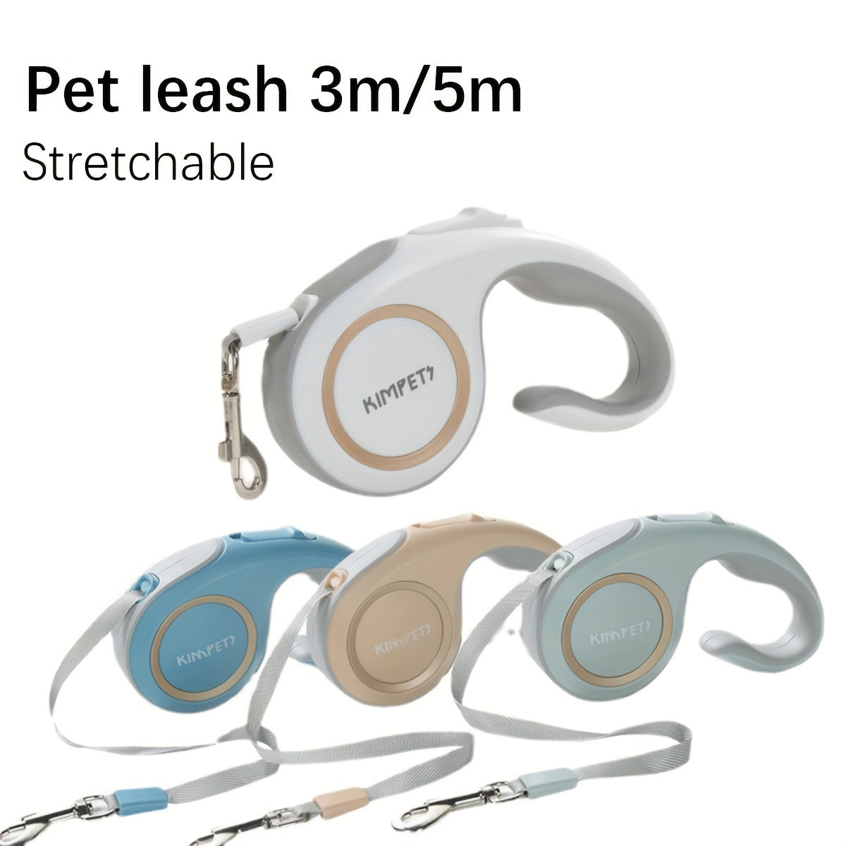 Telescopic Pet Leash Nylon 3m 5m for Dogs and Cats with Carabiner Clip