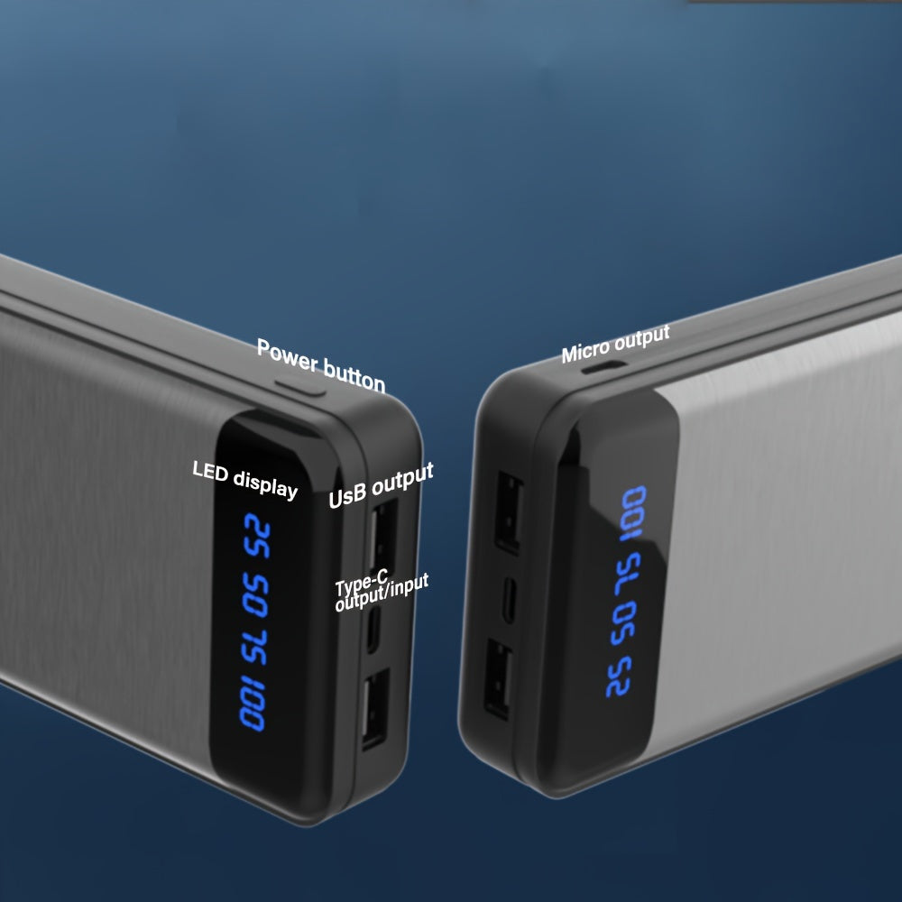 20000mAh Portable Power Bank Fast Charging USB-C USB-A Universal Compatibility Compact Travel Emergency