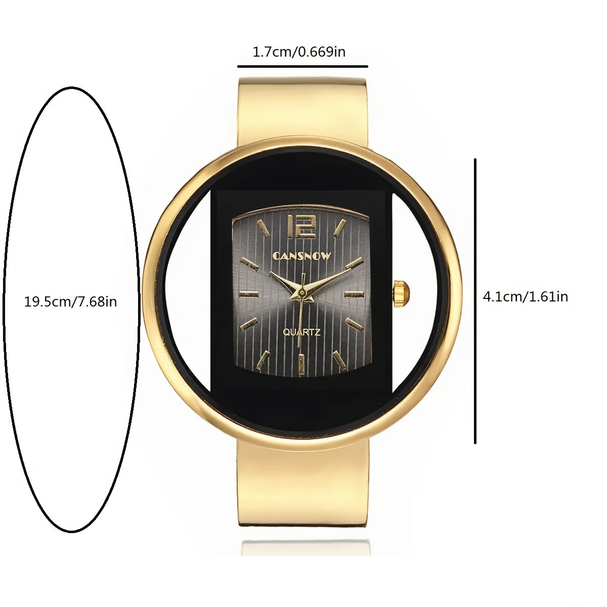 Women's Wristwatch with Hollow Dial Alloy Round Analog Display Button Battery