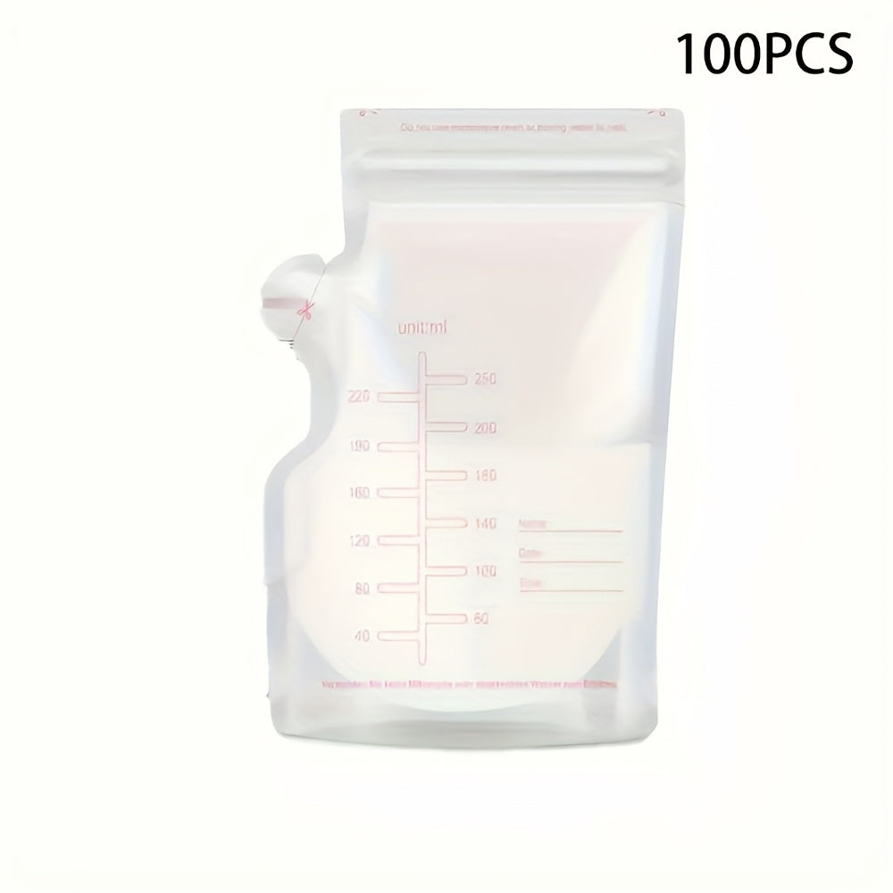 100 шт. по 250 мл мешков для хранения грудного молока, пищевой класс, герметичные, стерилизованные