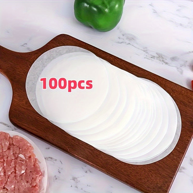 100 Pieces Non-Stick Hamburger Patty Paper Oil Absorbing Sheets for BBQ Freezing