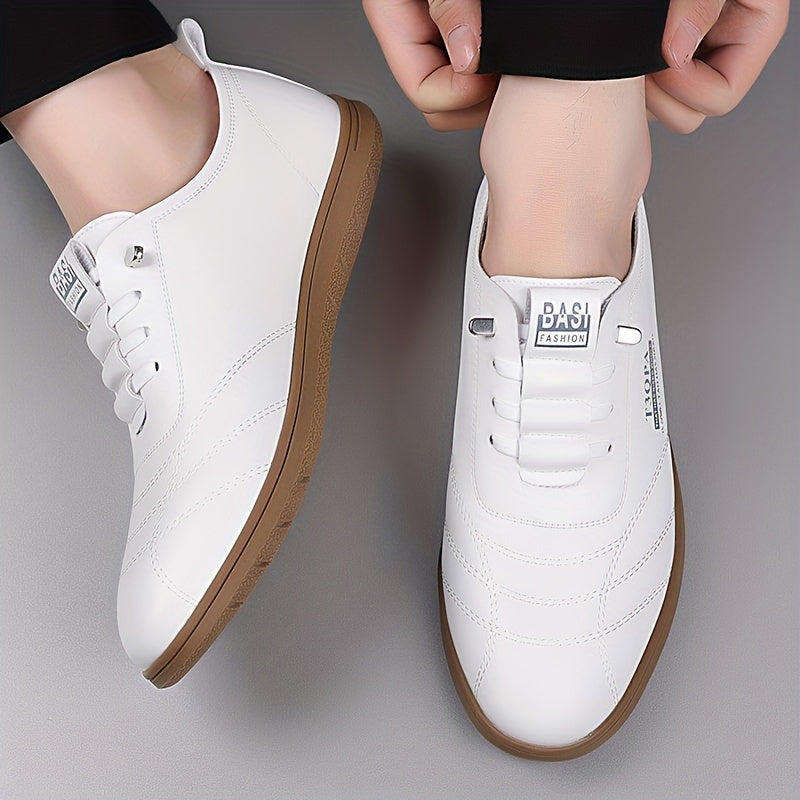 Men's All-Season Microfiber Synthetic Leather Walking Shoes with Non-Slip Rubber Sole