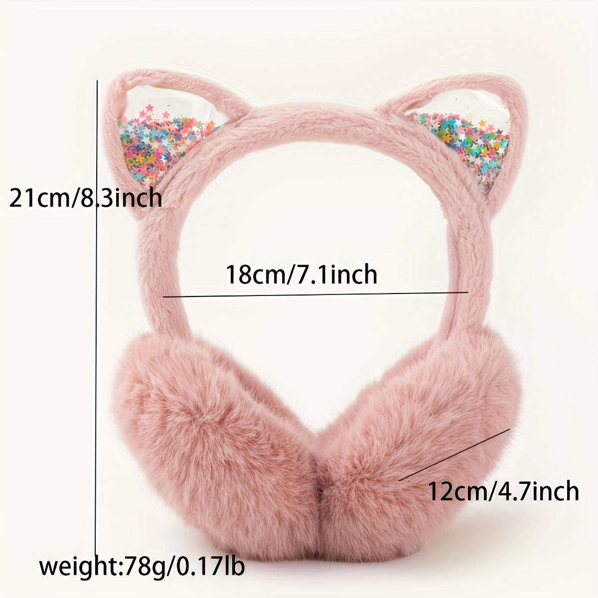 Women's Cat Ear Winter Earmuffs Sparkling Sequin Solid Color Polyester
