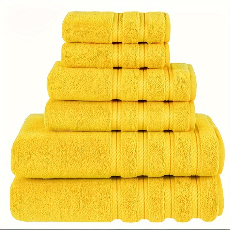 6-Piece Velvet Towel Set Soft Absorbent Bath Towels and Hand Towels for Home and Hotel