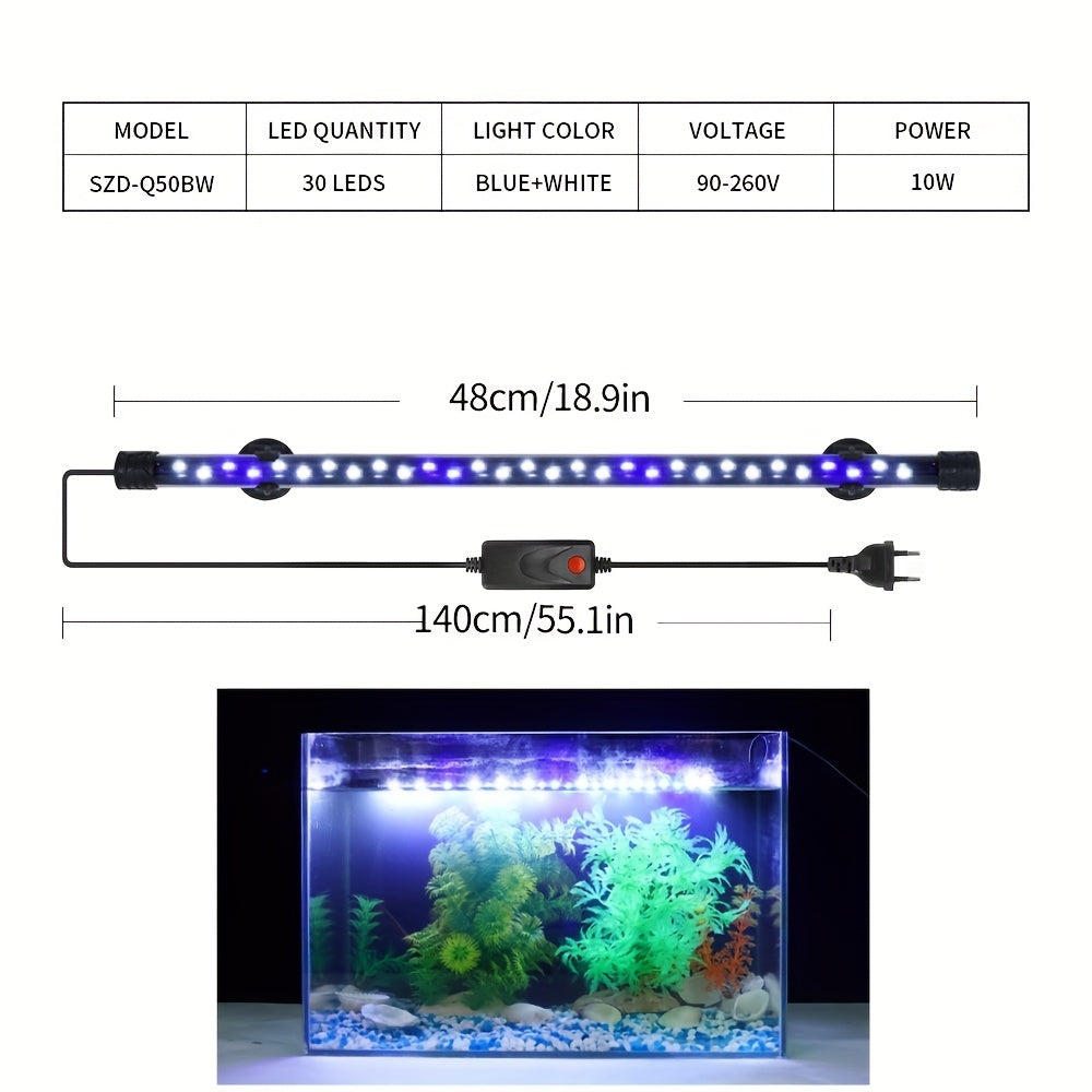 LED Aquarium Light High Brightness Blue White Effect for Ornamental Fish Tanks