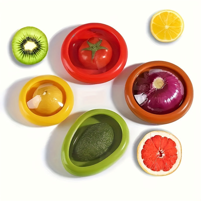 Juego de 4 cajas de silicona para frutas y verduras para el frigorífico reutilizables
