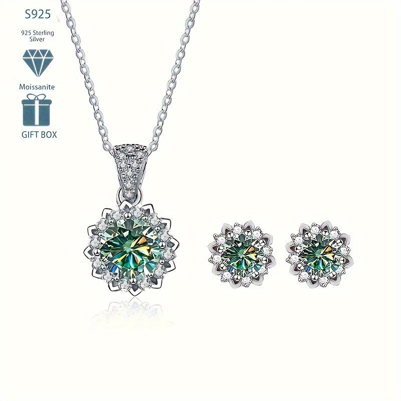 Ushbu zamonaviy 4.5g S925 Silver Moissanite marjon va quloq bilaguzuklari to'plami klassik 1CT gullar dizayniga ega. To'plam kumush qoplamali bo'lib, partiyalar, ta'tillar va 14-fevral kuni sovg'a sifatida mukammal. Ushbu mashhur moda bayonoti albatta