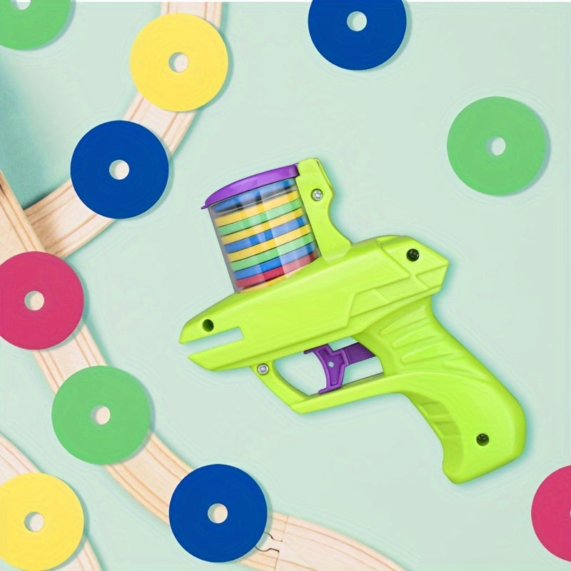 Interactive Cat Toy Launcher Gun with 50 Foam Discs Durable Plastic No Batteries