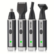 Мужской USB-заряжаемый 4-в-1 набор для ухода за носом, ушами, бородой и бровями