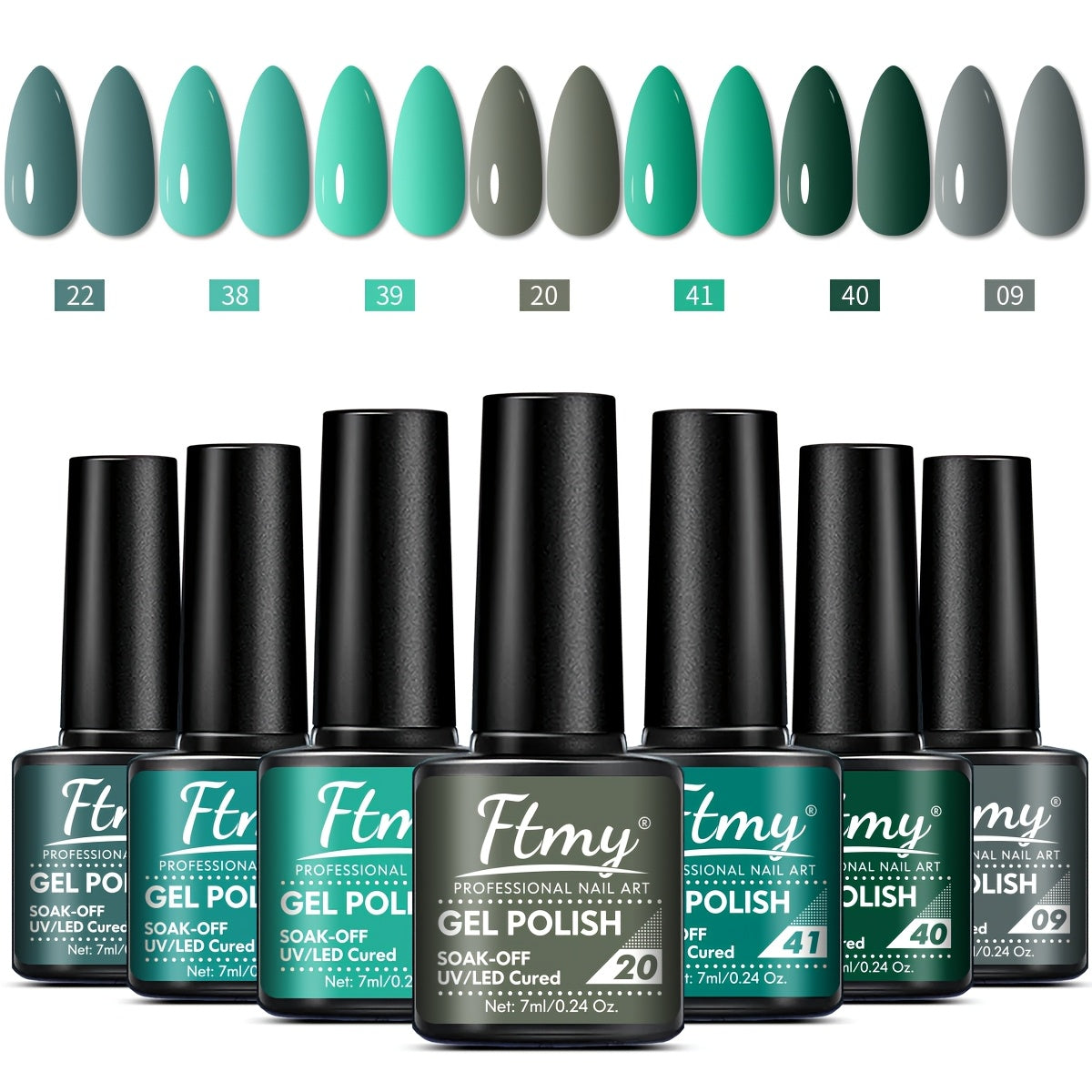 7-Piece Nail Gel Polish Set Long-Lasting UV Color Glitter Sparkling Manicure