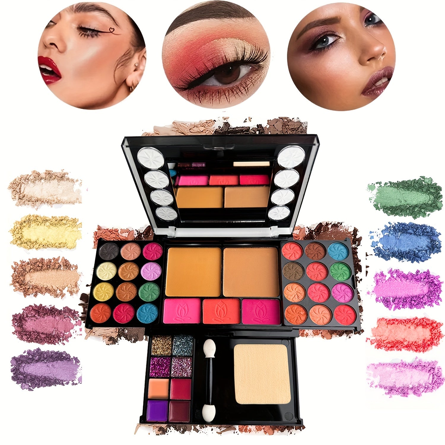 Paleta de maquillaje de 37 colores para mujer con brocha de sombra y kit de rubor