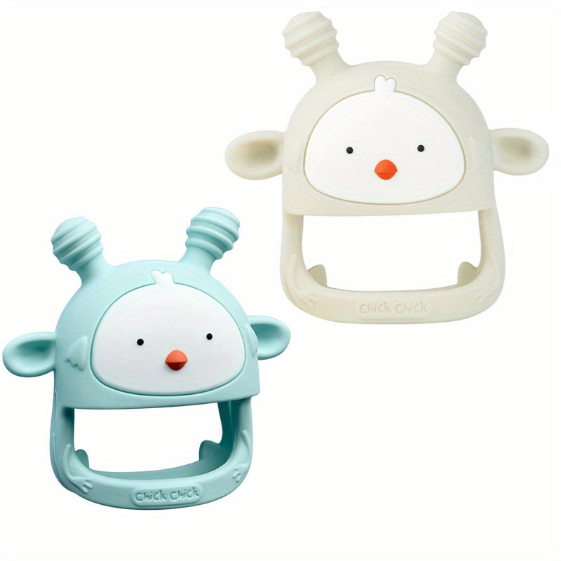 Silikon materialidan tayyorlangan chaqaloqlar uchun tish chiqargich o'yinchoq, bolalar uchun xavfsiz, chirqirash ovozi, 6-12 oylik bolalar uchun mos, BPA dan holi, hech qachon qo'lga tushmaydi (1/2 to'plam)