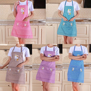Polyester apron, turli ranglarda qiziqarli quyon multfilm dizayni bilan, pishirish va oshxona ishlari uchun ideal. Quvvatlash uchun sozlanadigan kamarlar.
