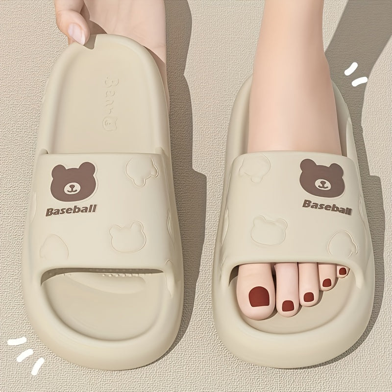 Women's Summer EVA Slippers, Comfortable Soft Sole, Cartoon Bear Design