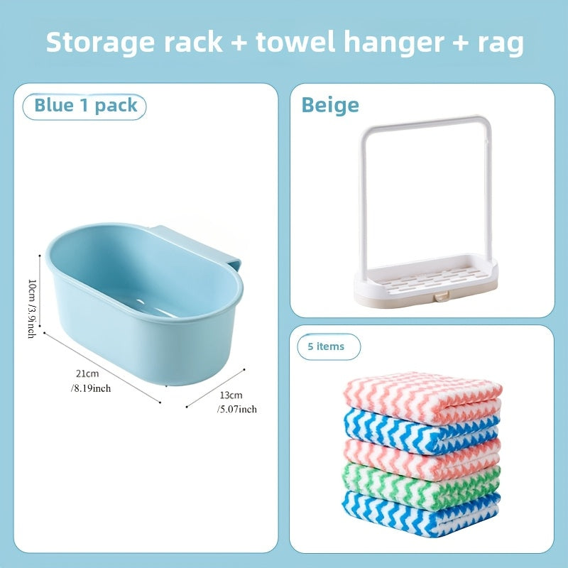 Synthetic Resin Sink Drain Rack Kit for Kitchen Organization and Pool Supplies