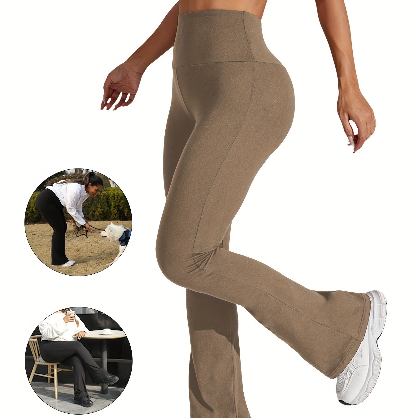 Plus o'lcham ayollar uchun yoga shimlari keng belbog'li yuqori qavatli kengaytirilgan oyoq