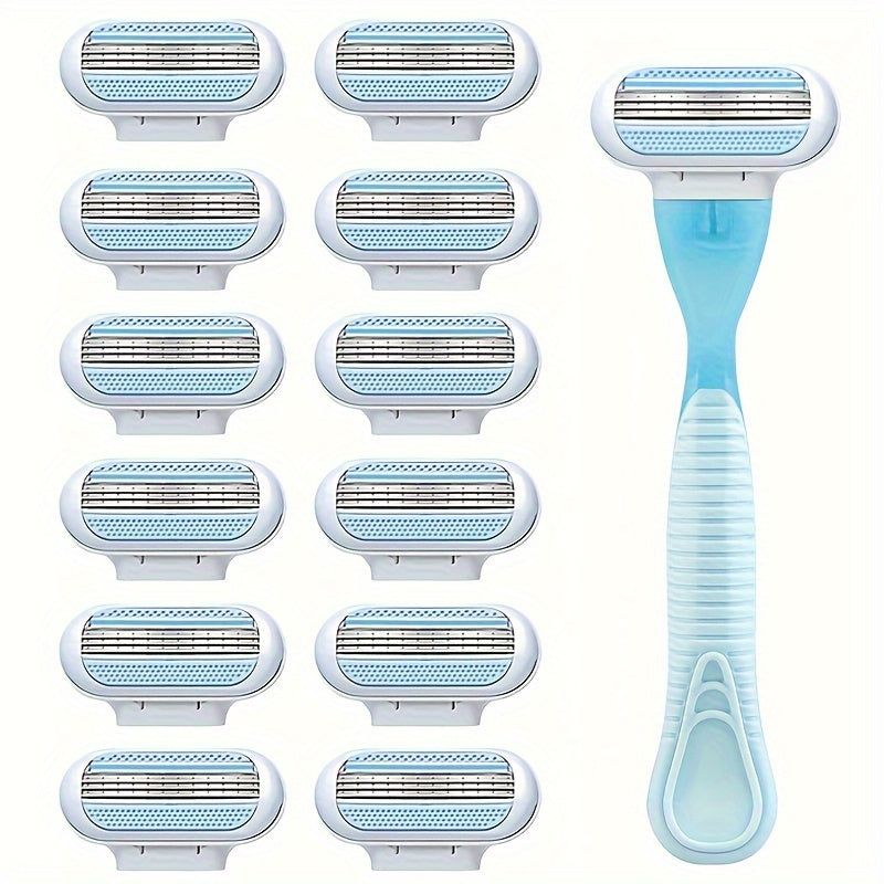 Women's Hypoallergenic Stainless Steel Bikini Razor with 3-Layer Blades Reusable Body Hair Removal