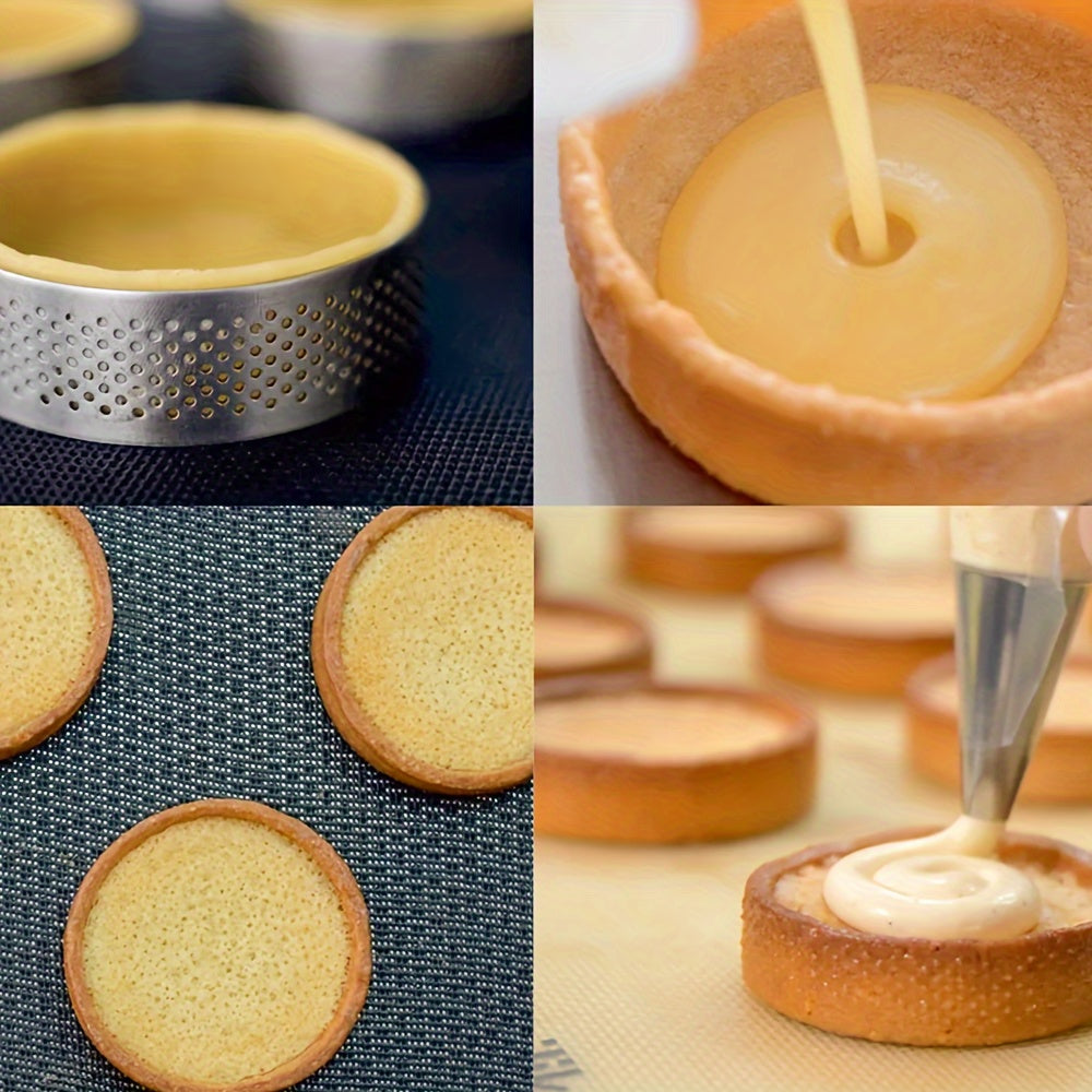 Small Stainless Steel Fruit Tart Mold 1.97in Non-Stick Round Pastry Ring
