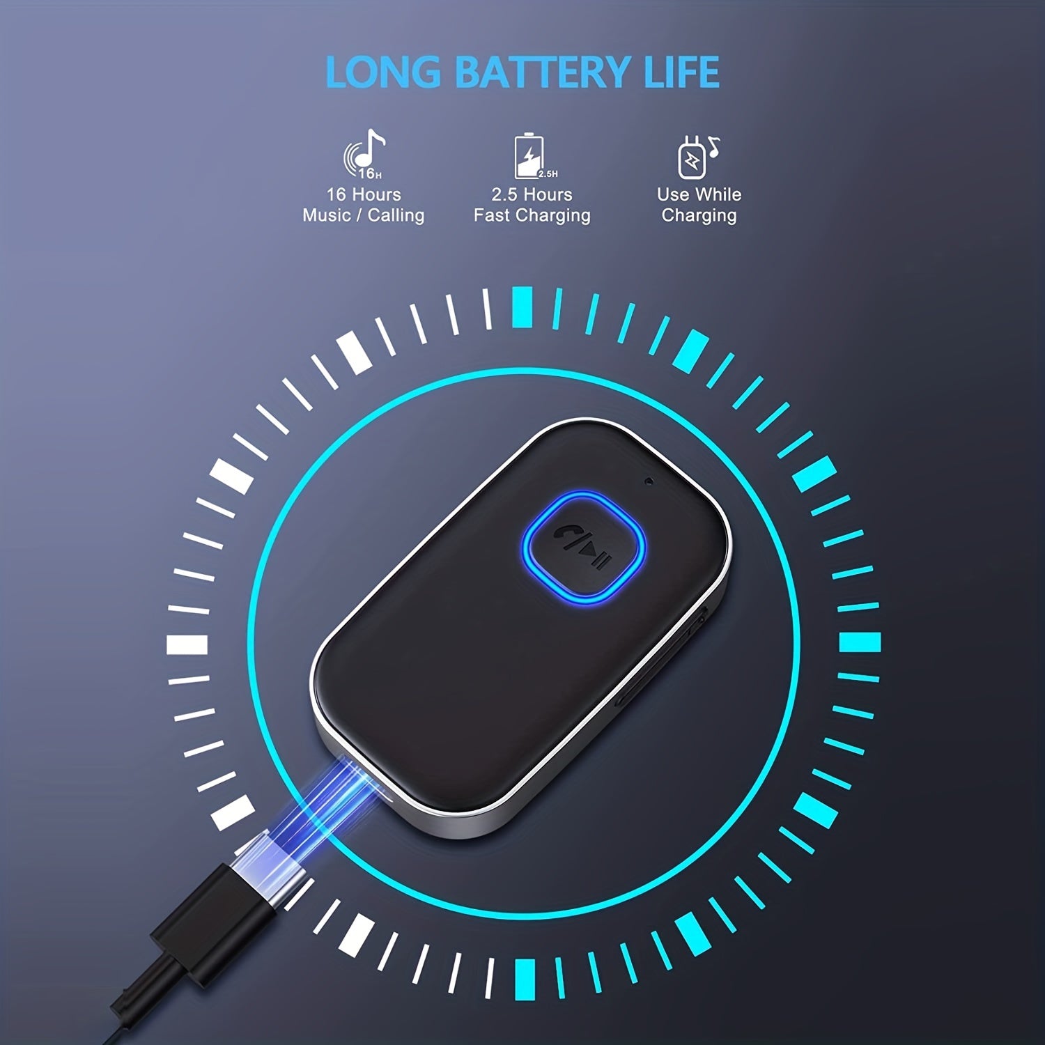 Wireless Car Receiver AUX Adapter Hands-Free Calls Noise Cancelling