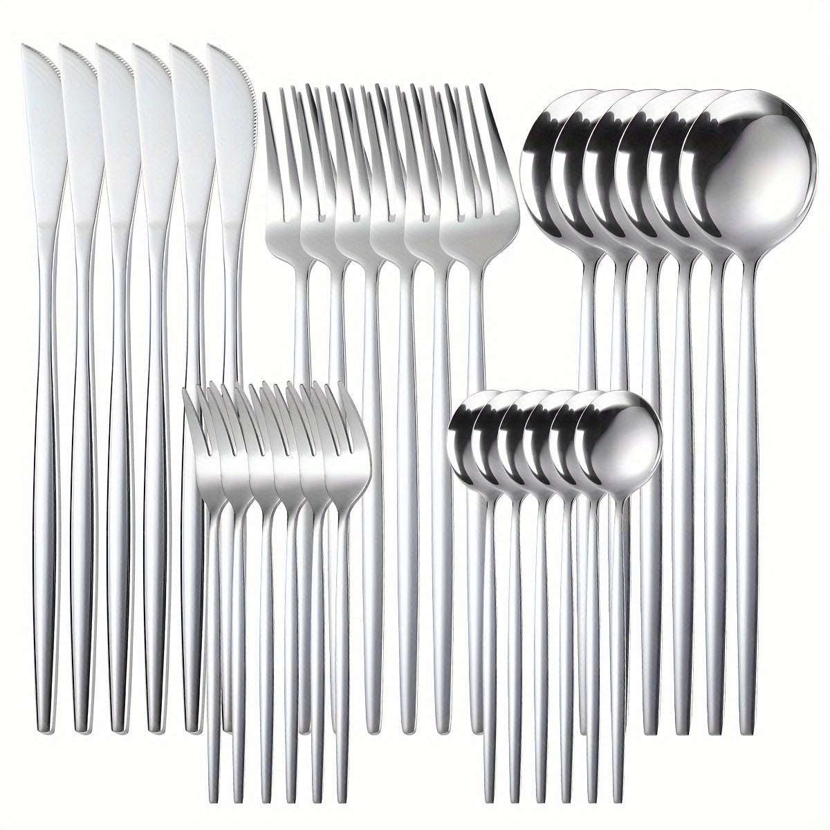 30-Piece Stainless Steel Cutlery Set with Knives Forks Spoons and Dessert Spoons Dishwasher Safe Multiple Colors