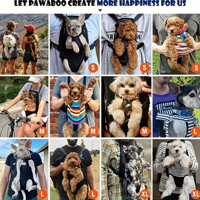 Adjustable Pet Carrier Backpack for Small to Medium Dogs and Cats Polyester with Shoulder Pad