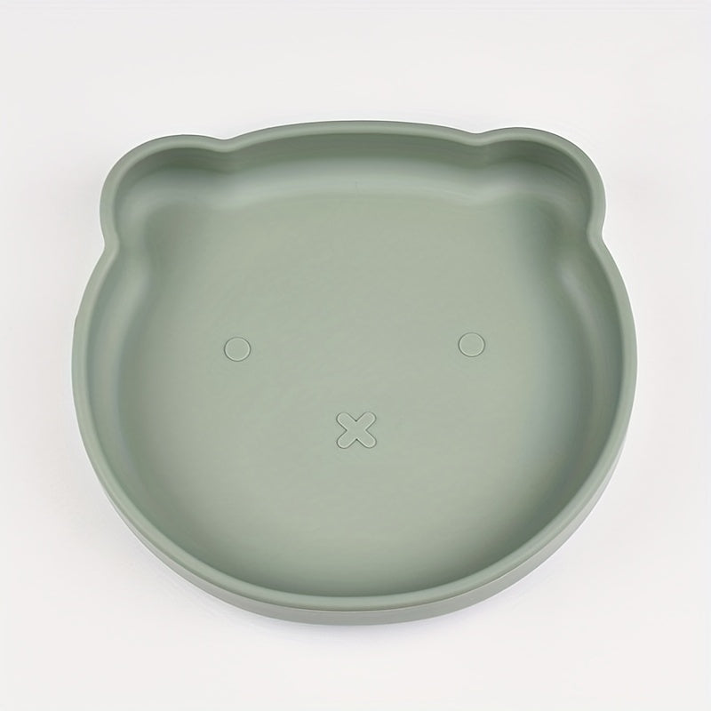 Plato de silicona para niños con secciones divididas y ventosa, libre de BPA, de grado alimenticio, duradero, fácil de limpiar
