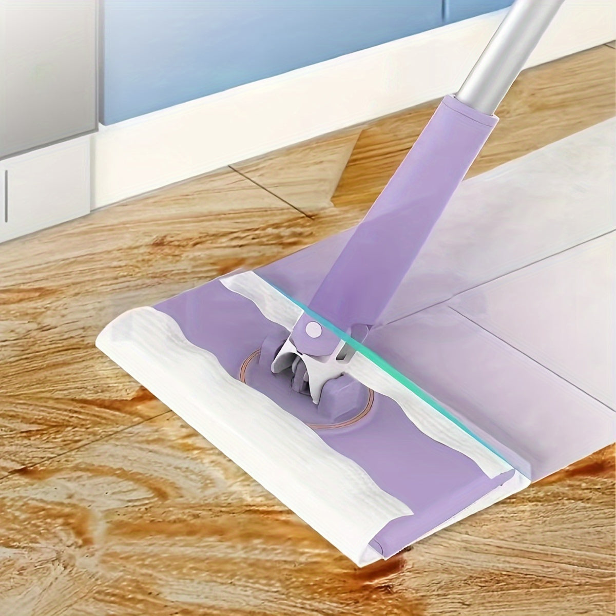 Avtomatik klamp va tekis changyutgich bilan mikrotoʻl mop, oshxona va uy uchun