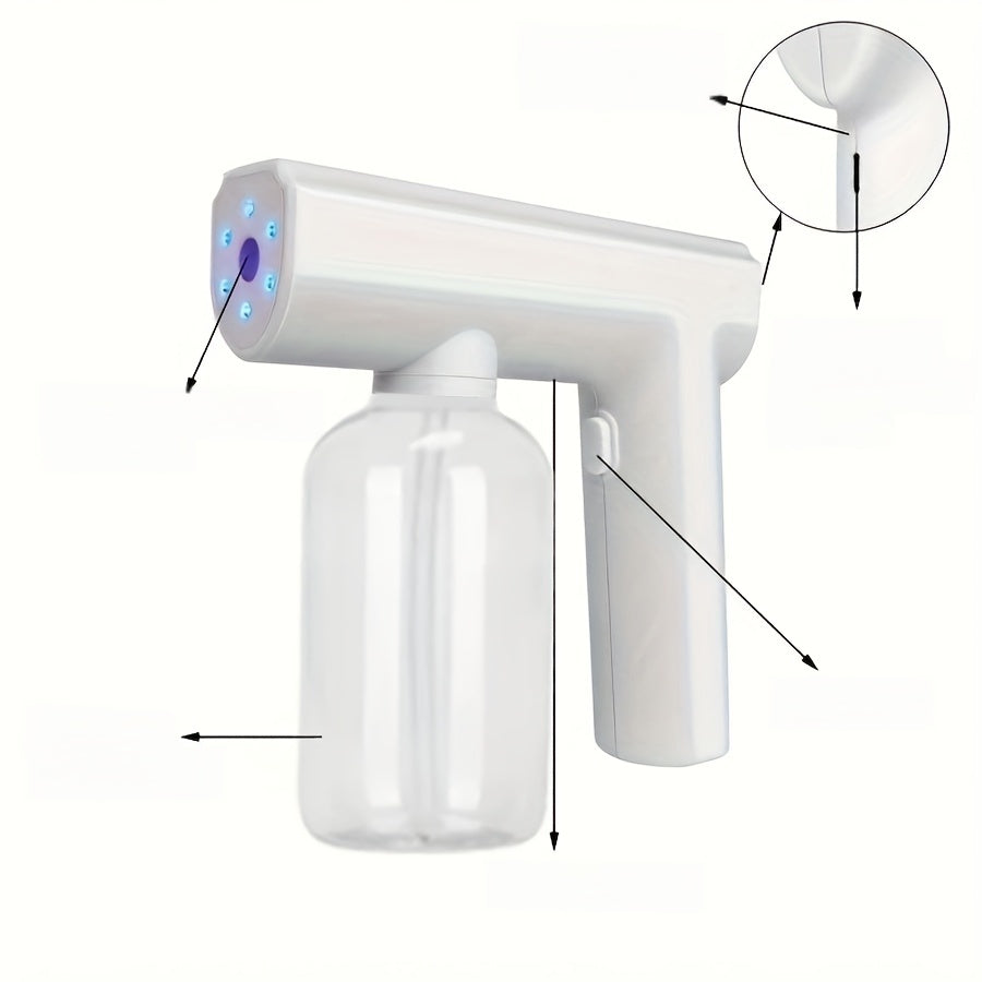 300ml Electric Nano Spray Gun Humidifier Air Freshener Diffuser USB Rechargeable Blue Light Atomizer