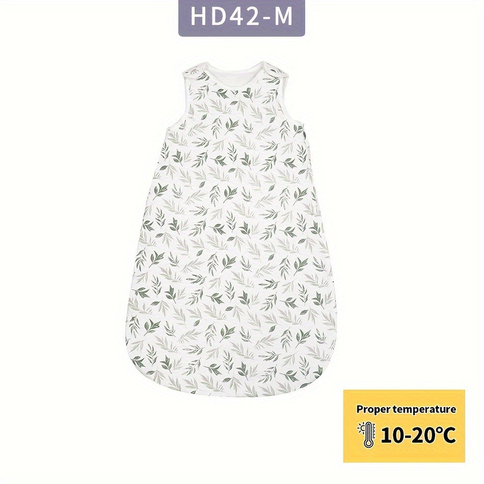 Winter Soft Sleeping Bag for Kids with Leaf and Animal Print Sleeveless Design