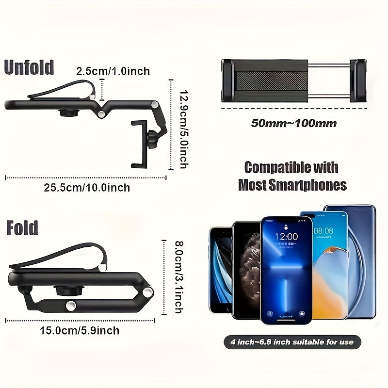 Avtomobil quyosh nuri himoyachisi Telefon tutqichi ABS 360° burilishli avtomobil o'rnatgich Mobil telefon uchun stend