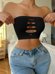 Sujetador bandeau sin tirantes con aros y soporte push-up para mujer