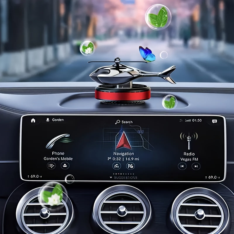 Solar Car Air Freshener Helicopter Model Solar Air Purifier Fragrance Diffuser