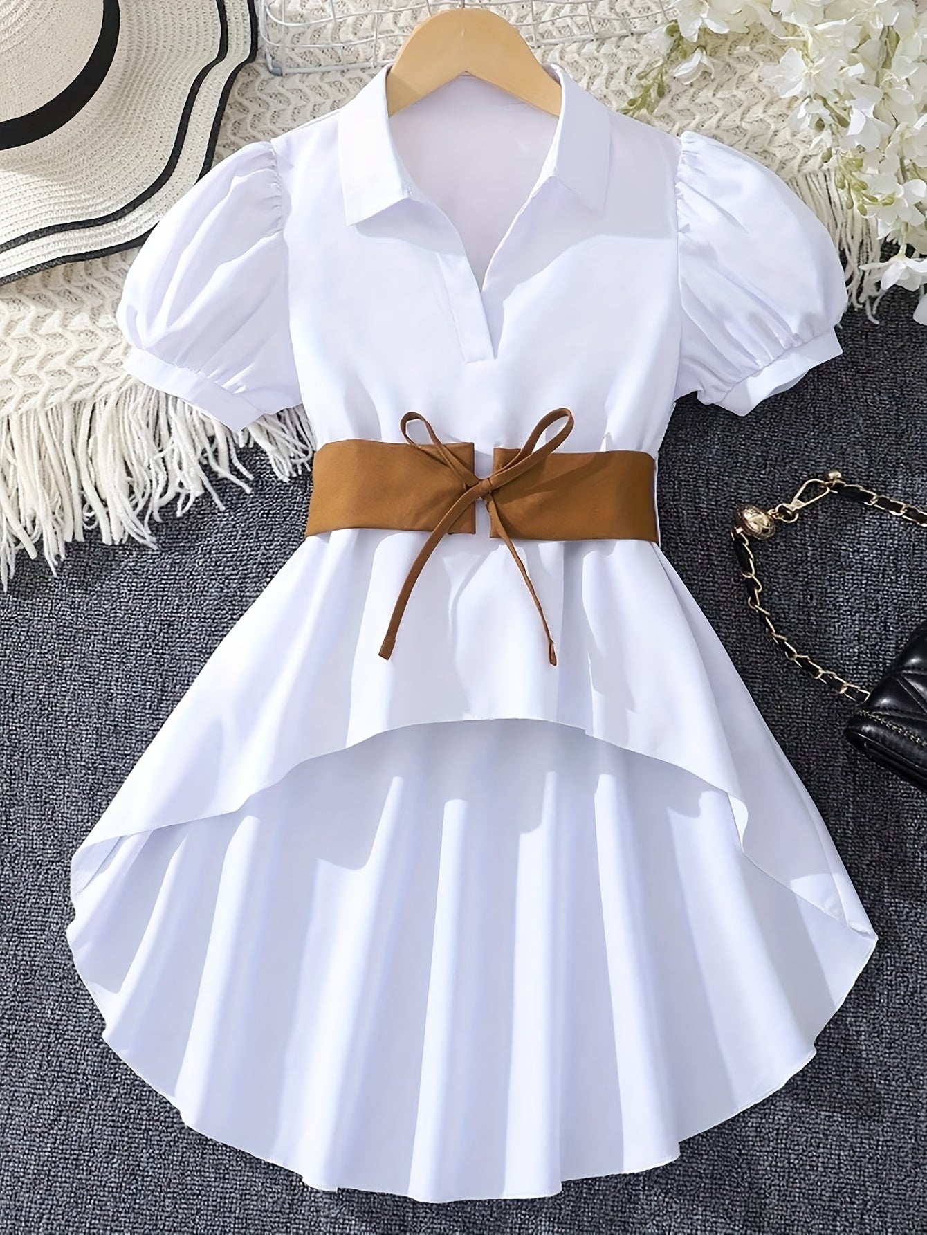 Women's Polyester Blouse with Ruffled Front Short Sleeves Spring Summer Fall