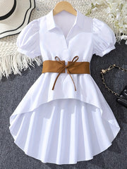 Women's Polyester Blouse with Ruffled Front Short Sleeves Spring Summer Fall