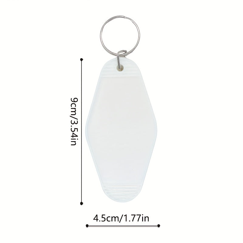 Pack of 30 Plastic Keychain Blanks for DIY Projects Heat Transfer Compatible