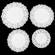 Set of 100 Round Lace Paper Doilies Oil Absorbent Placemats for Cake and Dessert Decoration