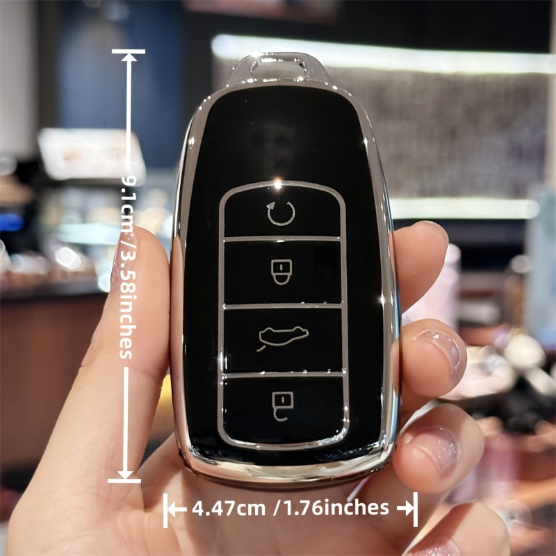 Черный чехол из TPU для ключей с шнурком для защиты ключа от внедорожника