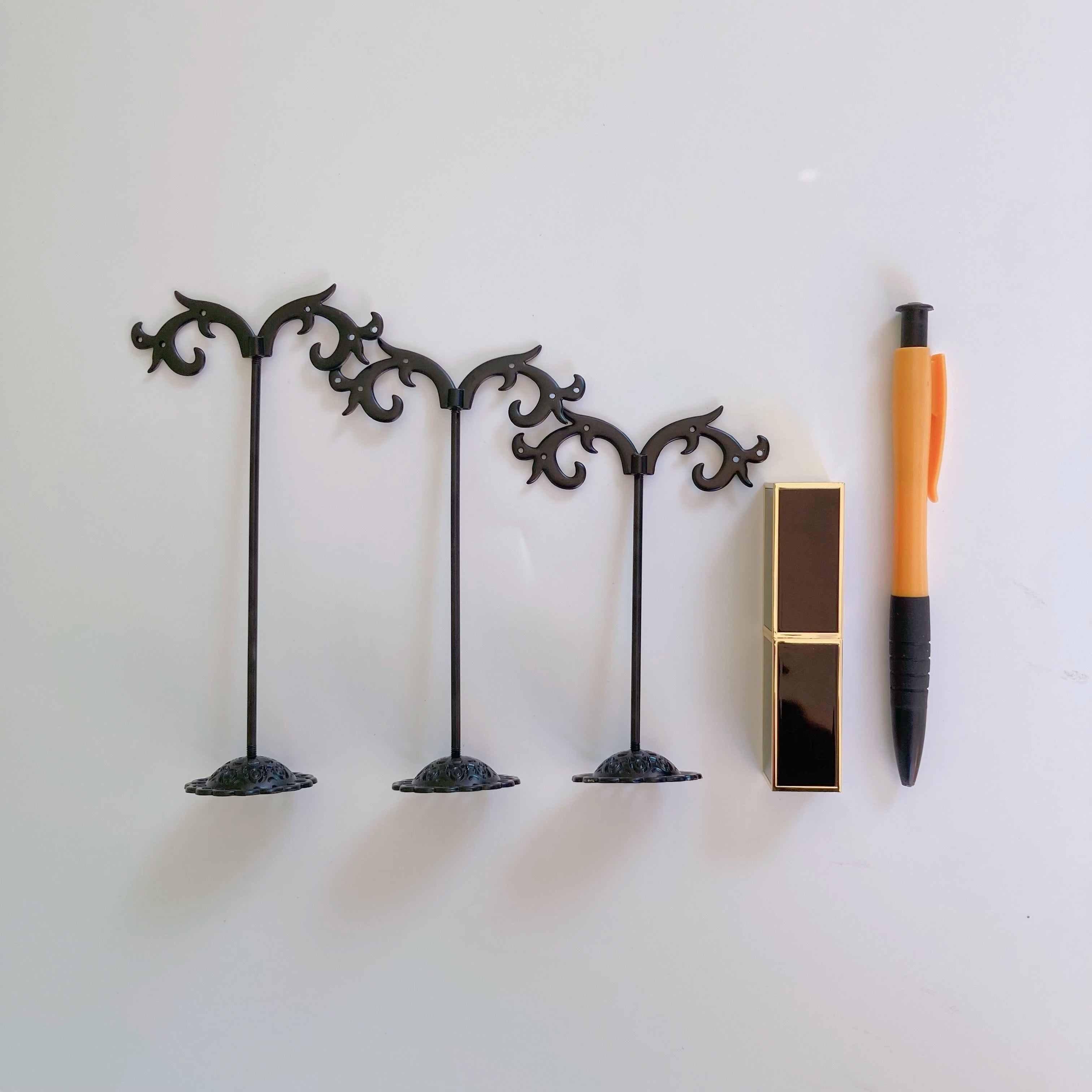 Набор из 3 черных подставок для серег в форме крюка для демонстрации украшений, фотосъемки и розничной торговли