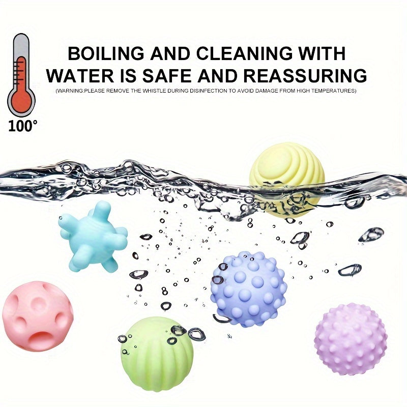 Set of 6 Soft Rubber Hand Grip Pinch Balls Stress Relief Toys for Cognitive and Chewing Therapy