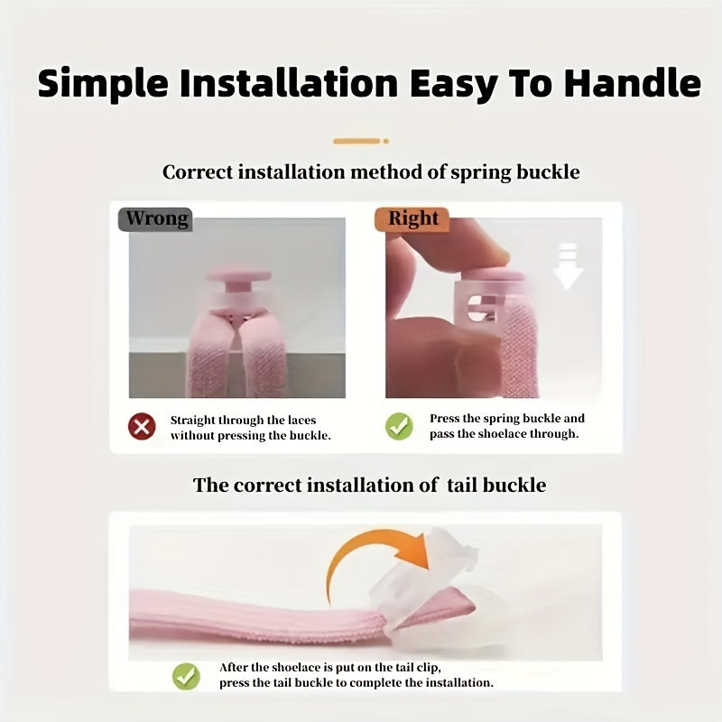 Unisex Shoe Accessories 6Pcs Set Shoelace Buckles No Tie Fastener