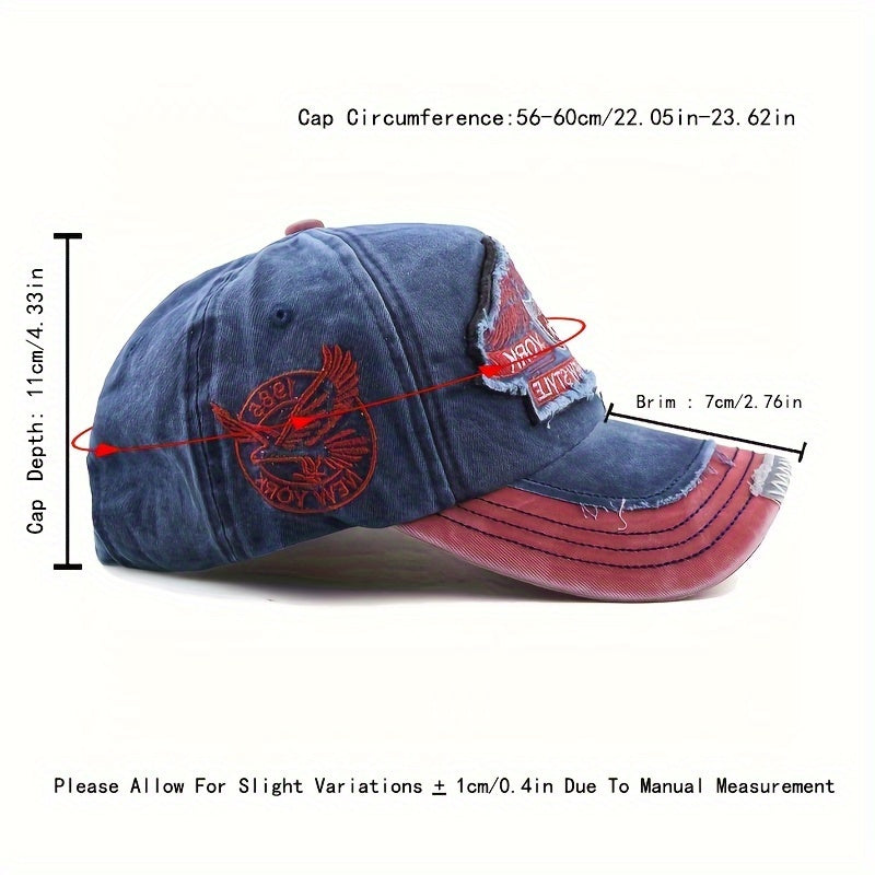 Vintage 1985 NY Style Snapback Baseball Cap with Patches Lightweight Cotton Multiple Colors