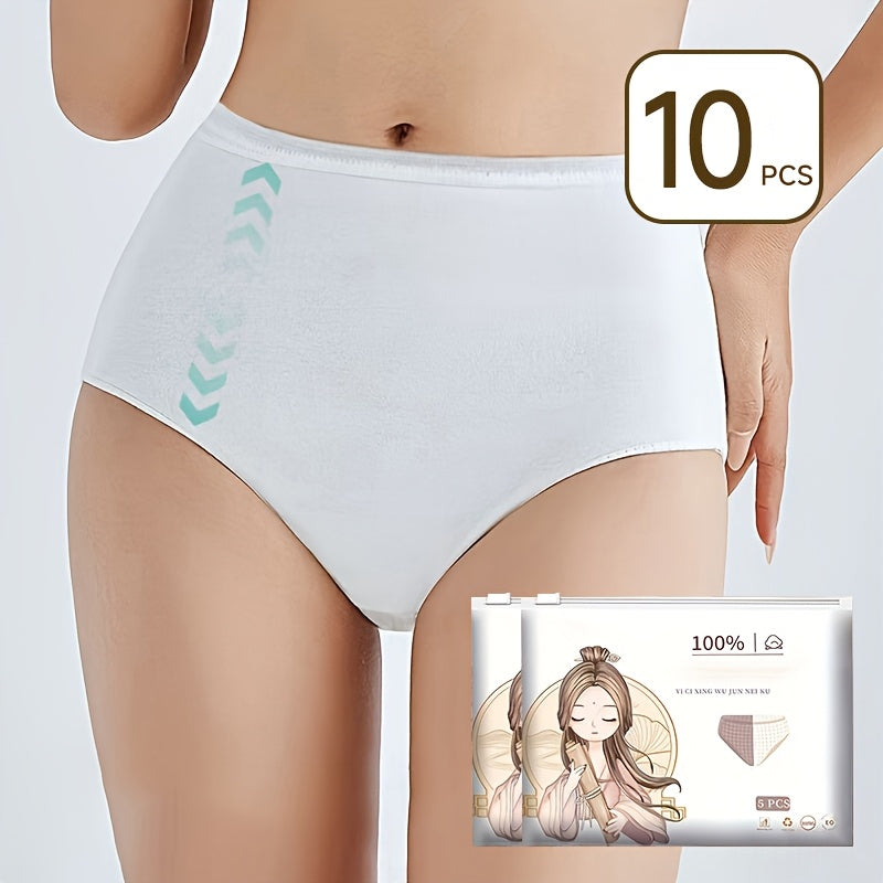 Ayollar uchun yuqori belli, bir martalik, nafas oladigan, toʻliq rangli, portativ ichki kiyim