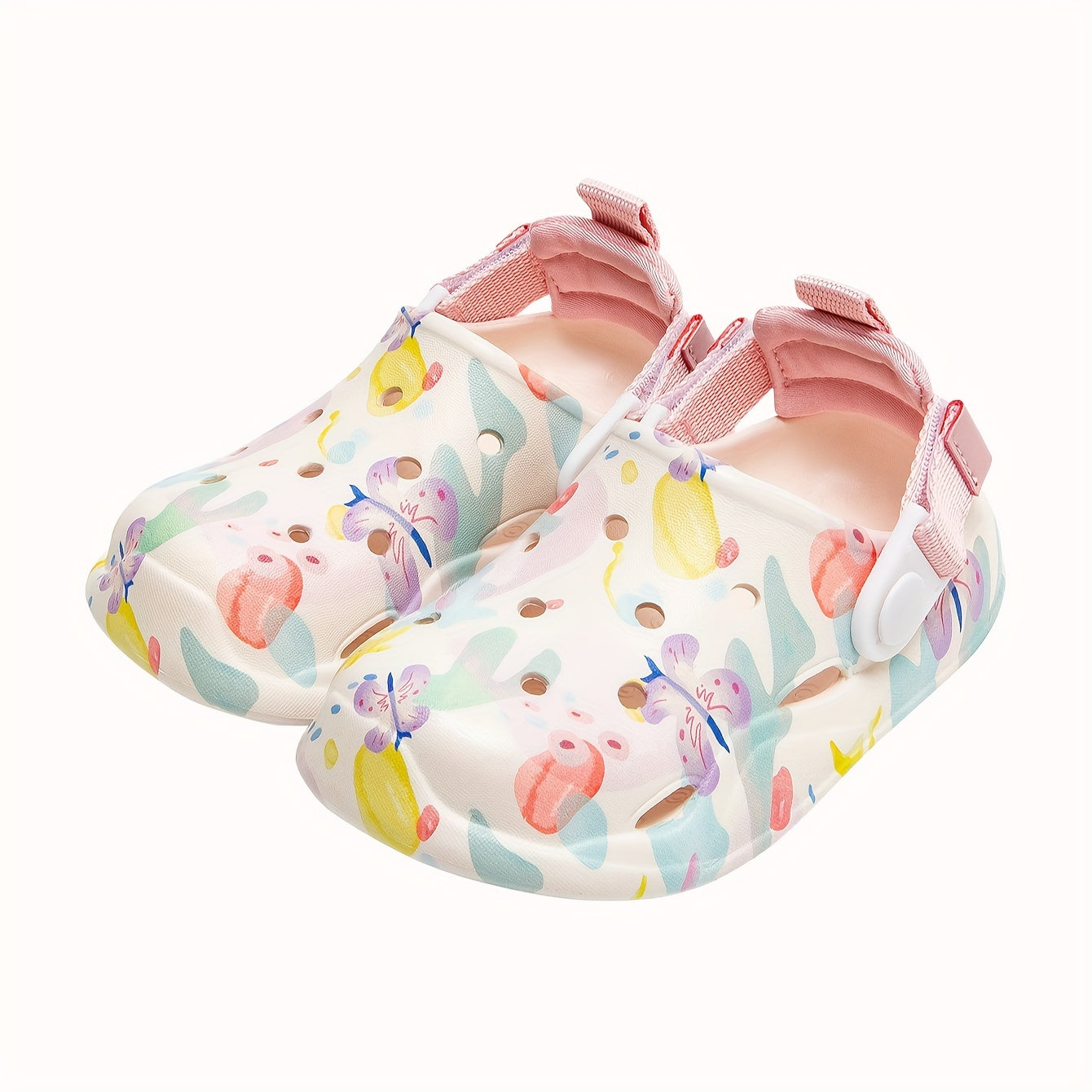 Kids Summer Sandals for Boys and Girls Non-Slip Quick-Dry EVA Flowers Low Top