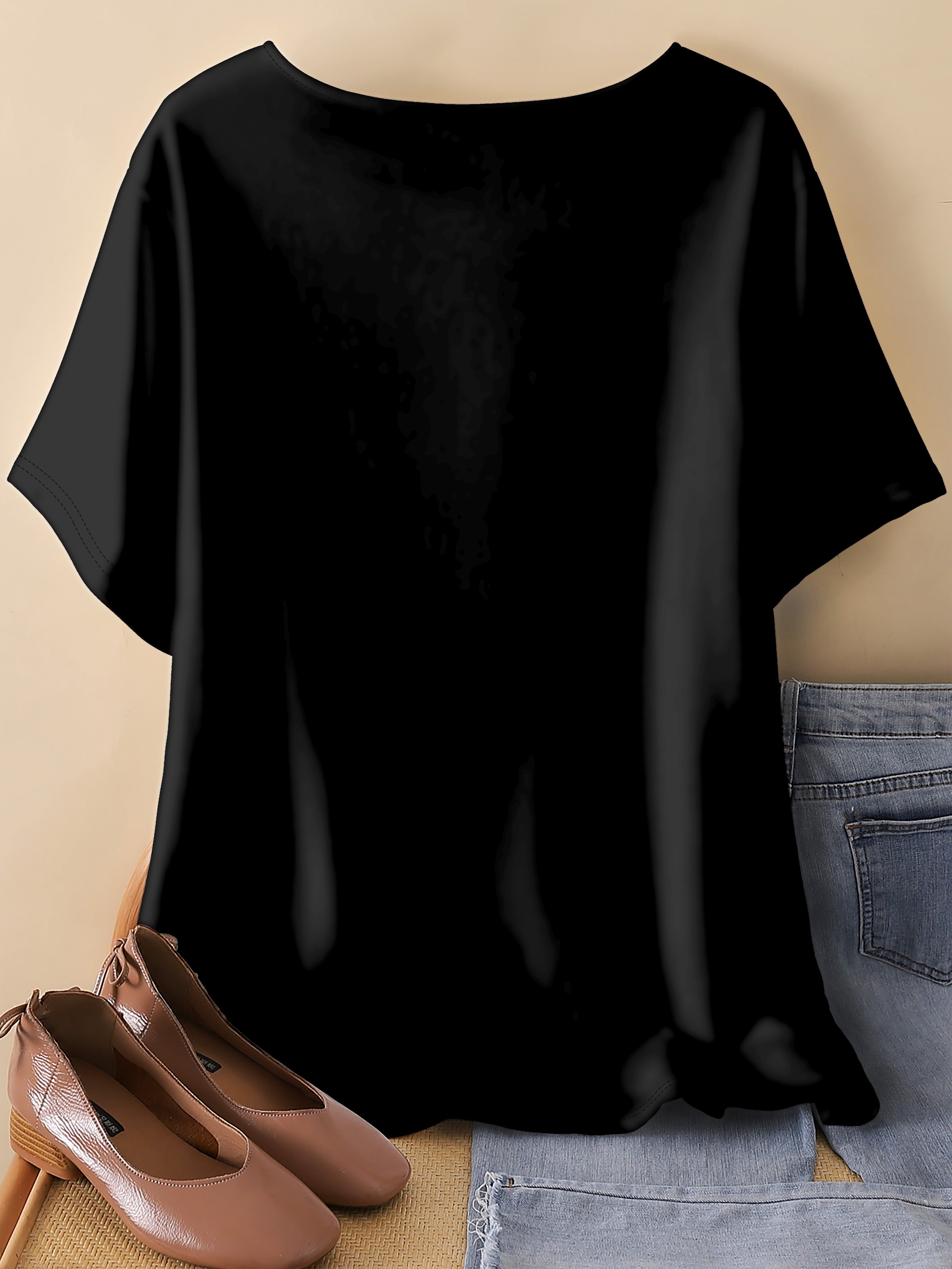 Plus Size Leopard Print T-Shirt for Women Casual Spring Summer Polyester Knit