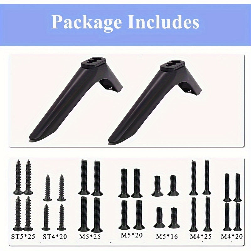 Easy To Install TV Stand Legs for Smart TVs 19-55 Inches with Screwdriver Base