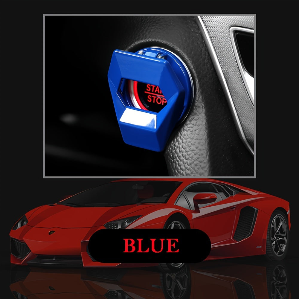 Carbon Fiber Car Start Button Cover Scratch-Resistant Red Black Ignition Switch Protector